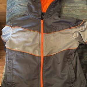 Champion Kids Hooded Jacket in Gray and Orange